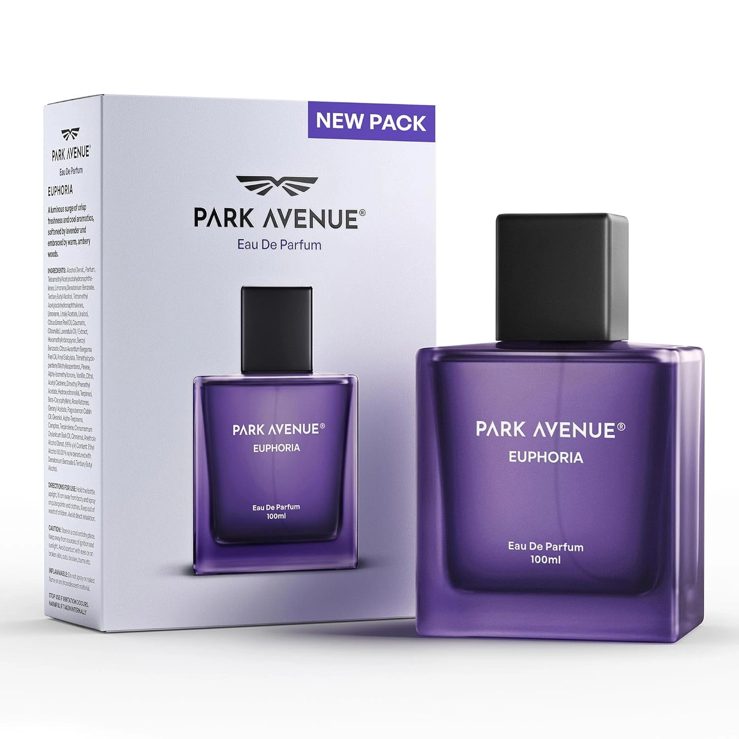 Park Avenue Euphoria, Eau De Parfum Men, 100ml | Long Lasting Perfume for Men | Premium Luxury Fragrance Scent | Aromatic Blend of Amber & Musk | Suitable for Every Occasion