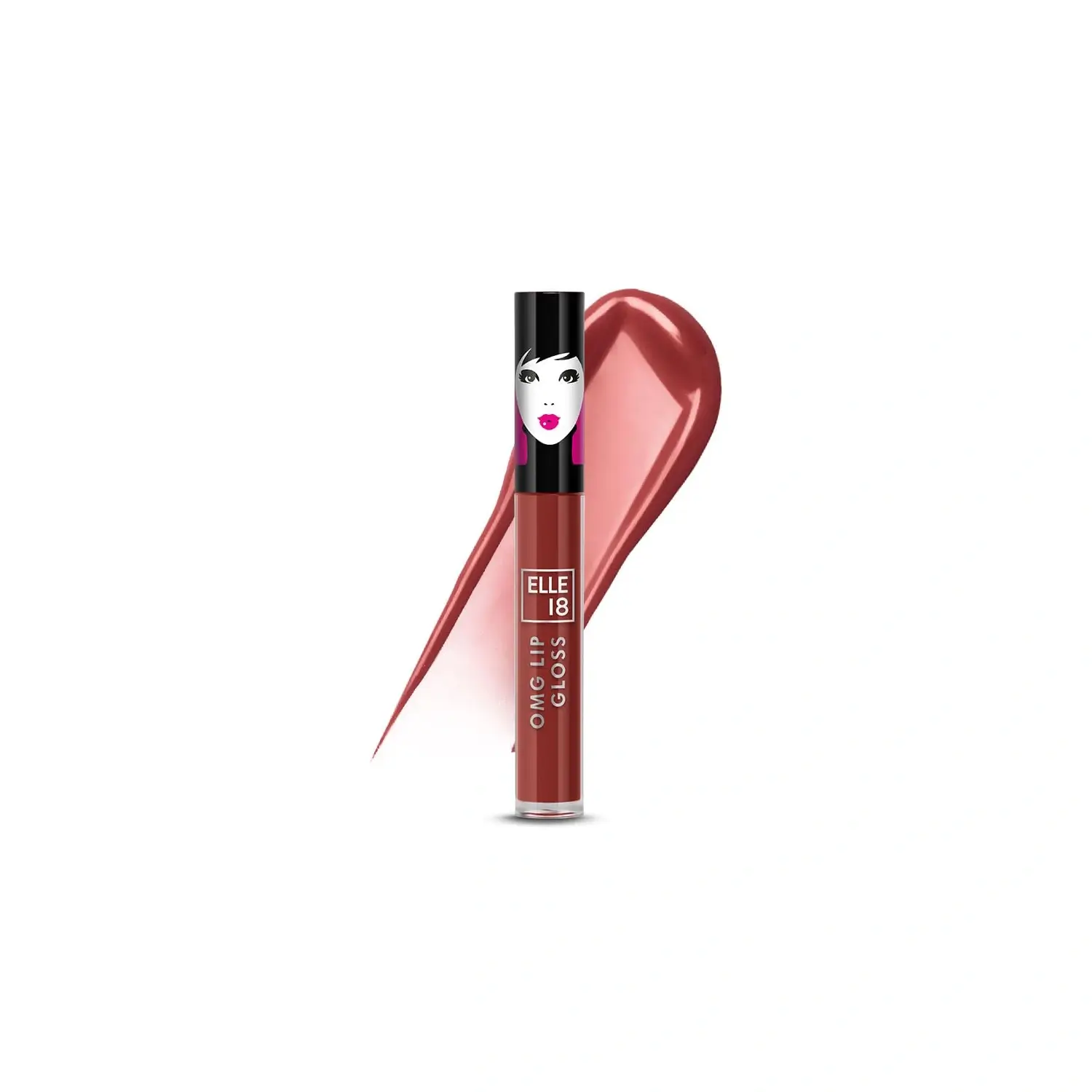 Elle 18 OMG Lip Gloss, Glossy Finish, Wicked Wine, Non-sticky Formula, Light-weight, Moisturising, Infused with Rapeseed and Jojoba Oil, Full Coverage| 2.5m