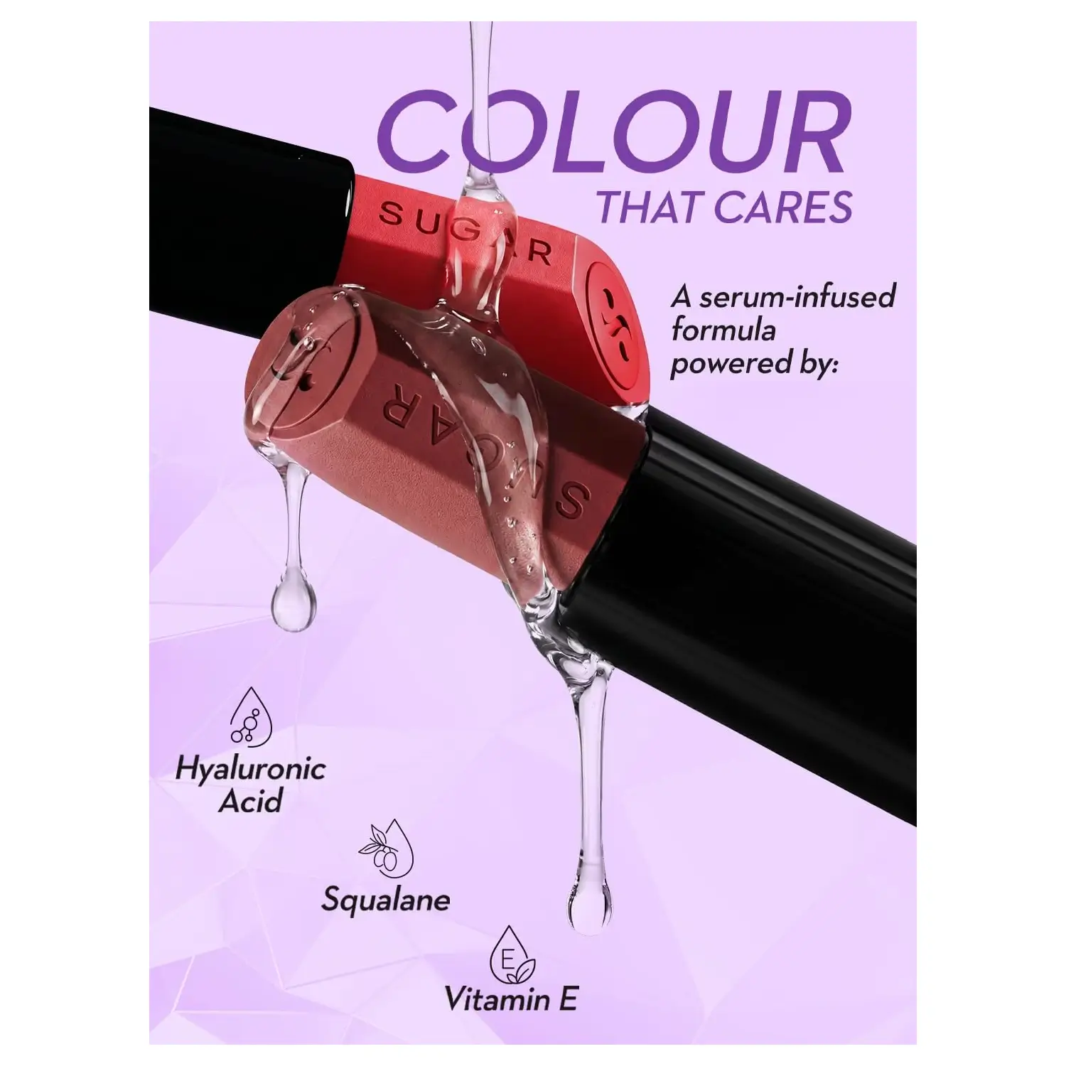 SUGAR Cosmetics Glide Peptide Serum Lipstick with Hyaluronic Acid & Vitamin E | Velvet Matte Lipstick for Indian Skin | 1-Swipe Full Coverage | 4.2gm - 02 Positano Peach